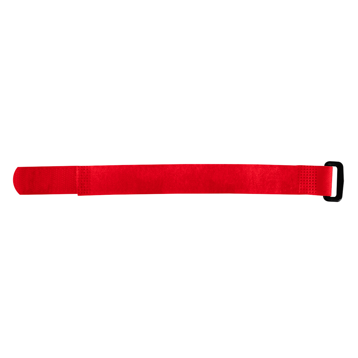 8" x 3/4"  Red Hook & Loop Velcro Strip-Tie Fasteners with Buckle (8-Pack) - Thumbnail 2