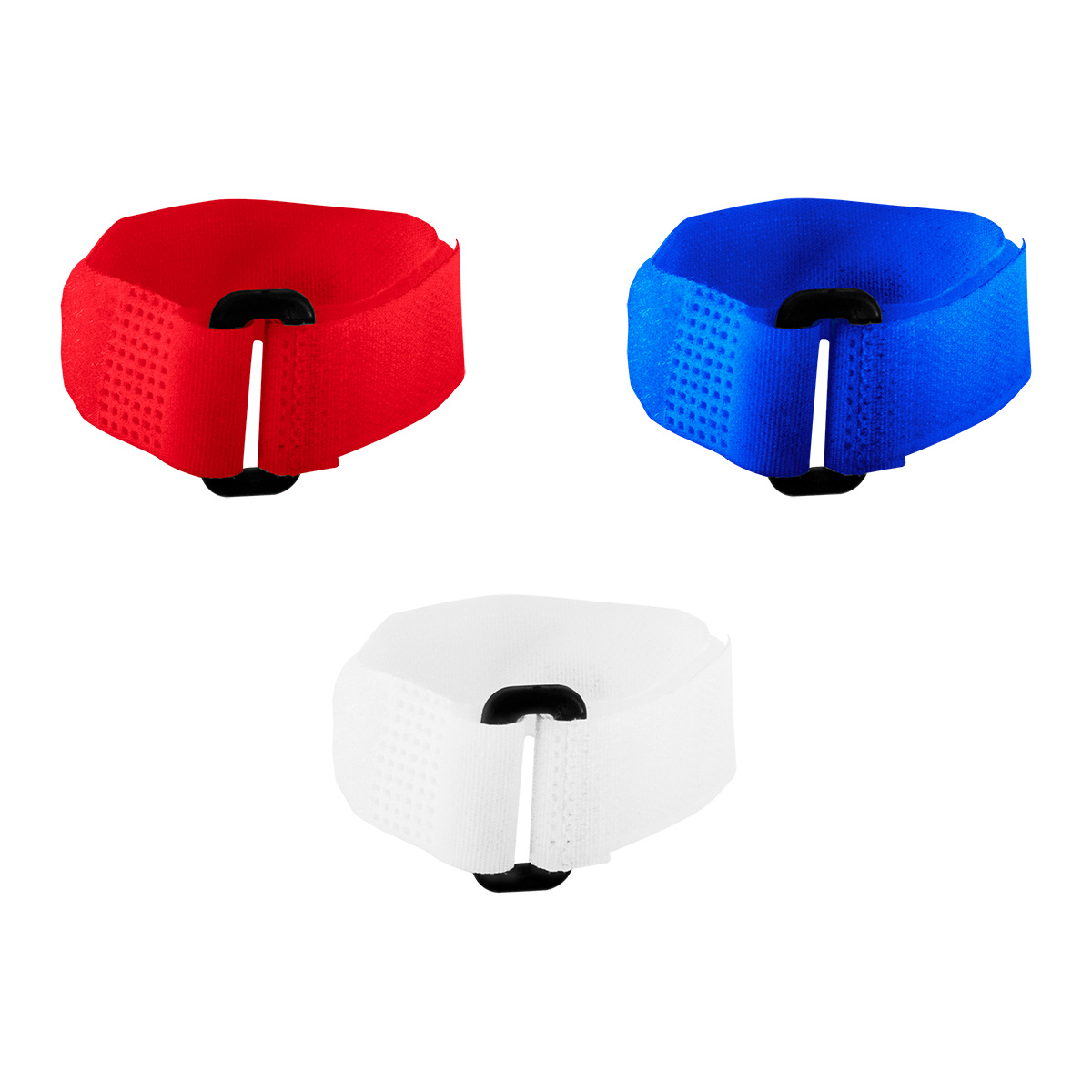 8" x 3/4"  Red,White,Blue Hook & Loop Velcro Strip-Tie Fasteners with Buckle (8-Pack) - Thumbnail 3