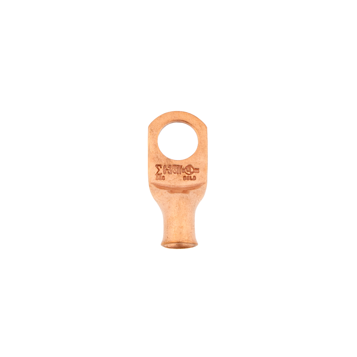 6 AWG 3/8" Stud Seamless Tubular Copper Lug (5-Pack) - Thumbnail 2