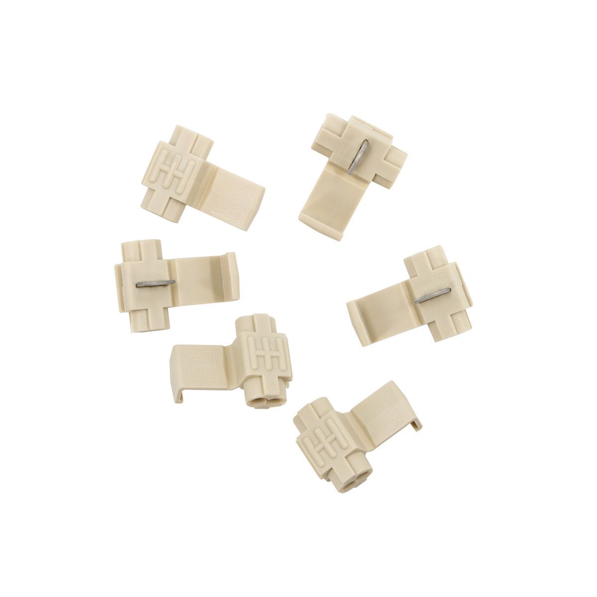 18-14 AWG White Mid-Line Tap Connector w/ No Stop (6-Pack)