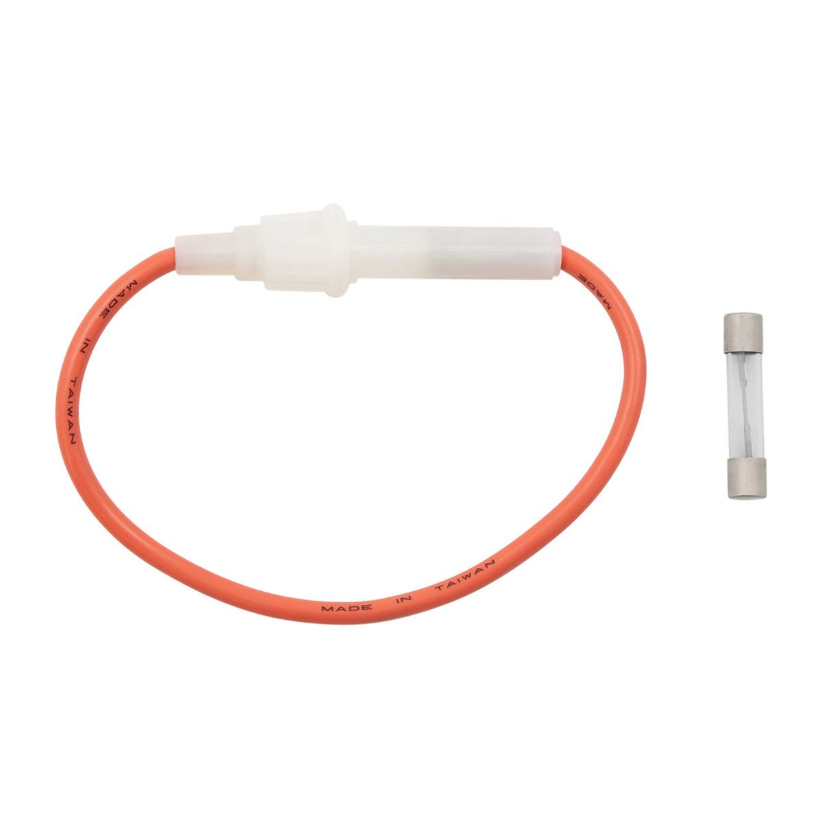 In-Line Glass Fuseholder 12 AWG 7" Wire w/ 30 Amp AGC Fuse, 1 Set.