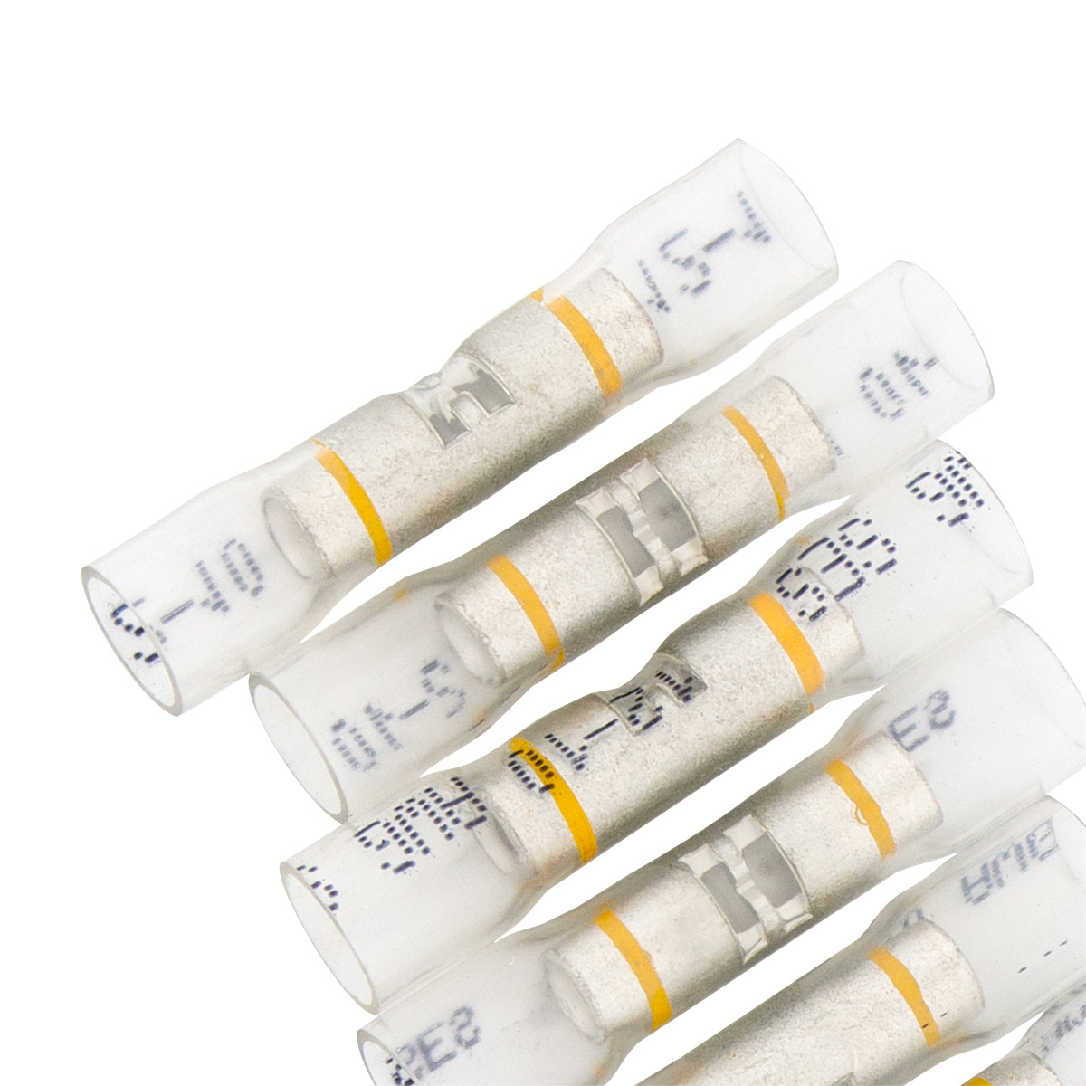 12-10 AWG CS Window Heat Shrink Butt Connector - Clear w/ Yellow Stripe (10-Pack) - Thumbnail 4