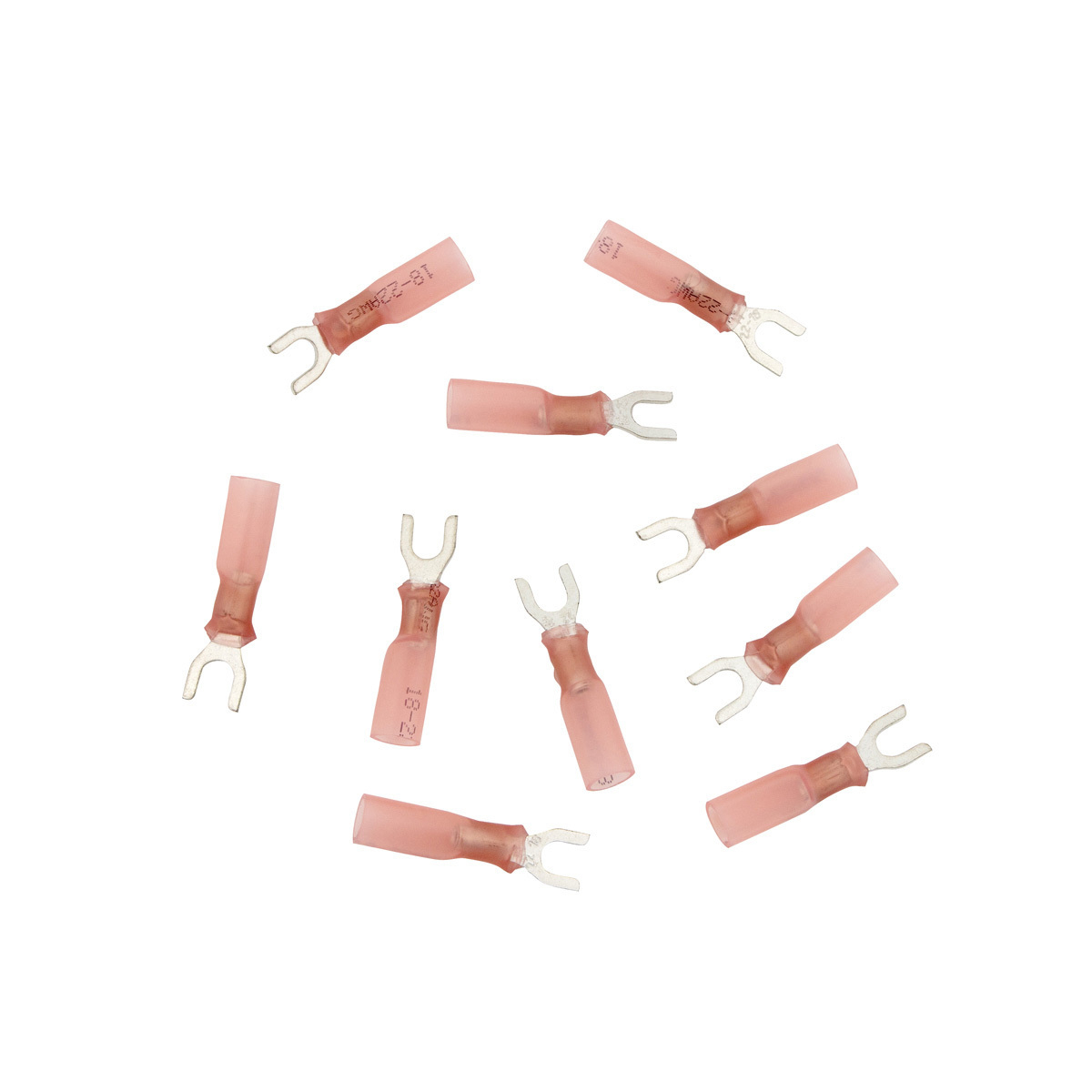 22-18 AWG #8 Stud CS Heat Shrink Spade Terminal - Red (10-Pack) - Thumbnail 5