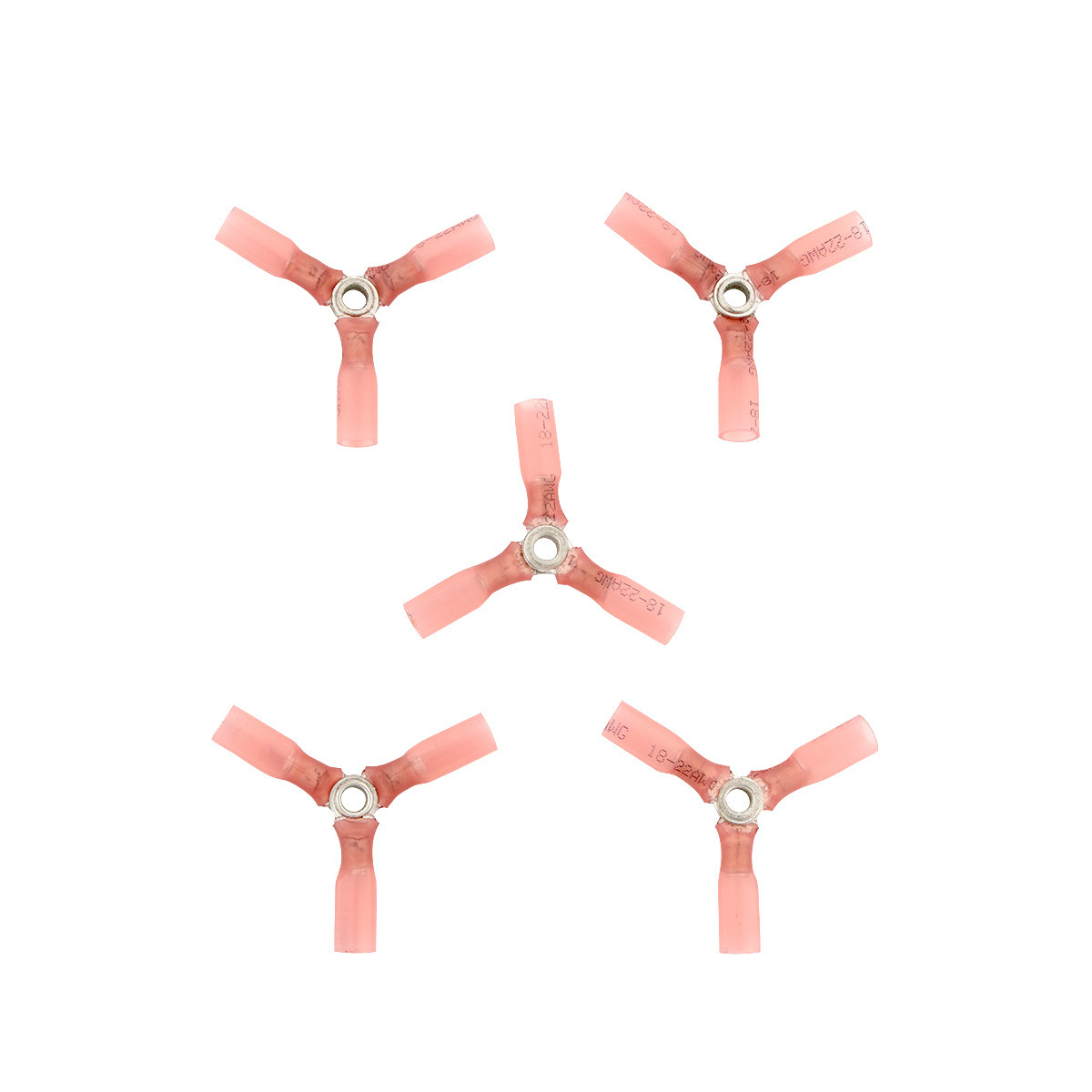 22-18 AWG 3-Way (Y) CS Heat Shrink Connector - Red (5-Pack) - Thumbnail 6