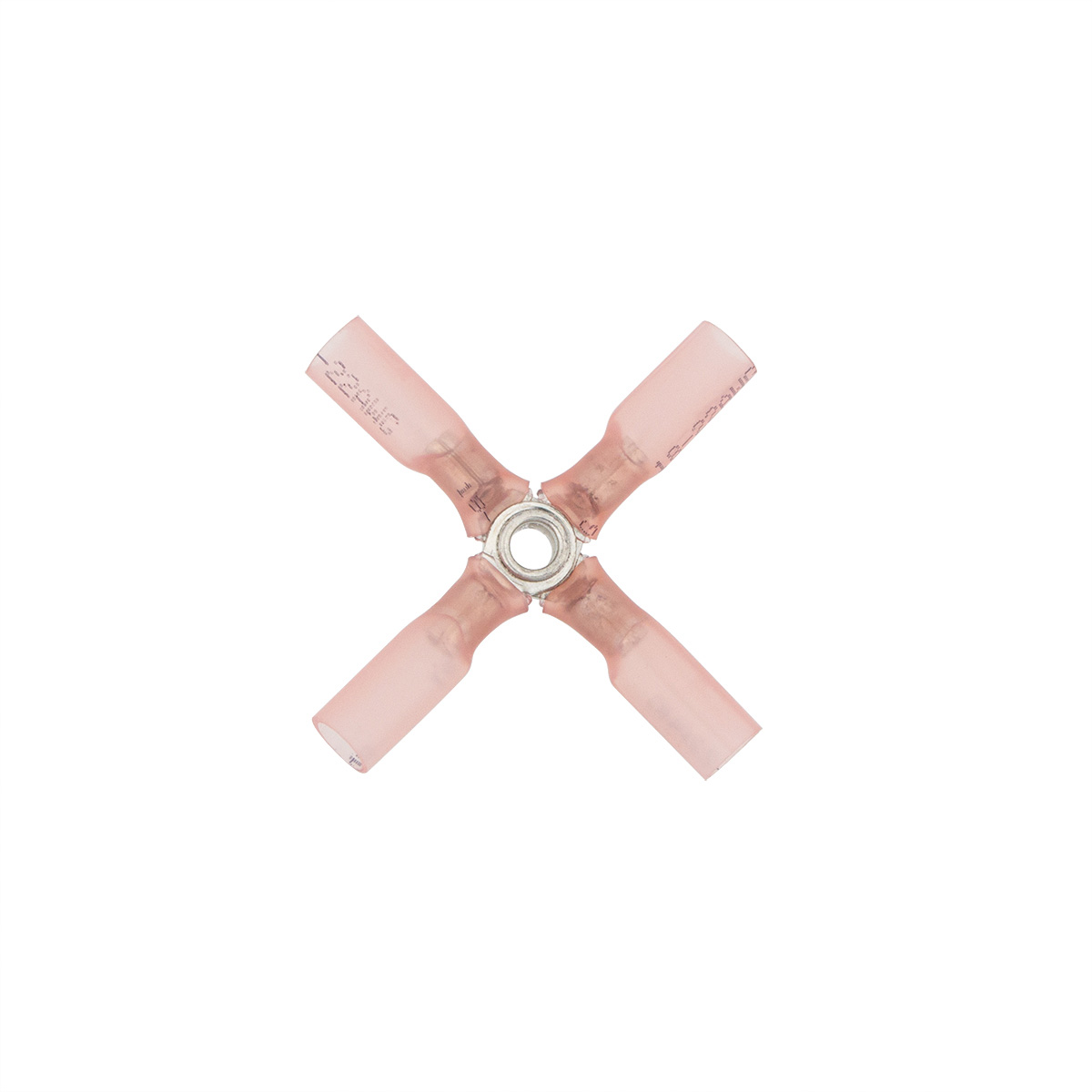 22-18 AWG 4-Way (X) CS Heat Shrink Connector - Red (5-Pack) - Thumbnail 2