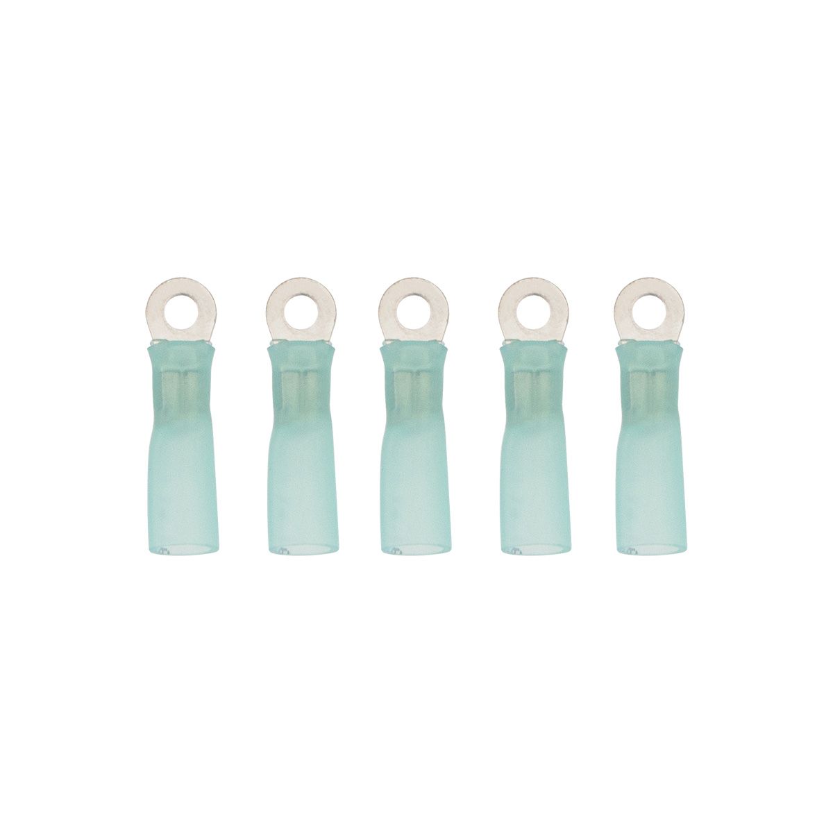 16-14 AWG #6 Stud Heat Shrink Ring Terminal - Blue (5-Pack)