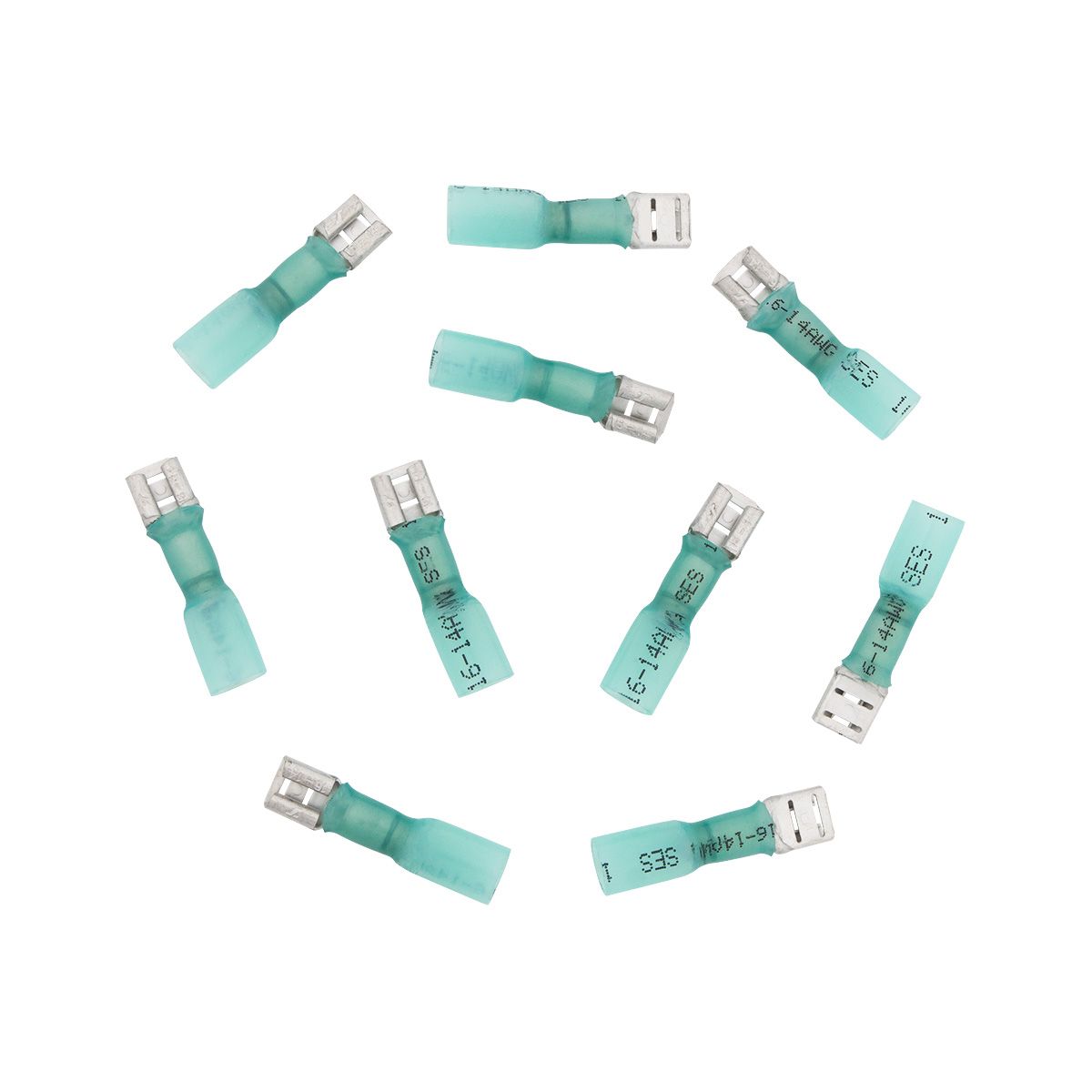 16-14 AWG .250 Tab CSS Heat Shrink FM Disconnect - Blue (10-Pack)