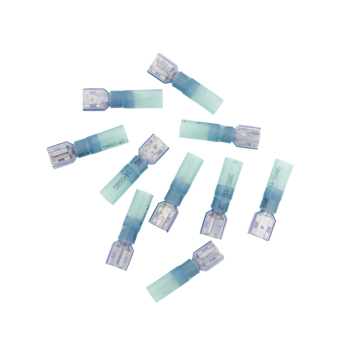 16-14 AWG .250 Tab CS Fully Insulated Heat Shrink FM Disconnect - Blue (10-Pack) - Thumbnail 5