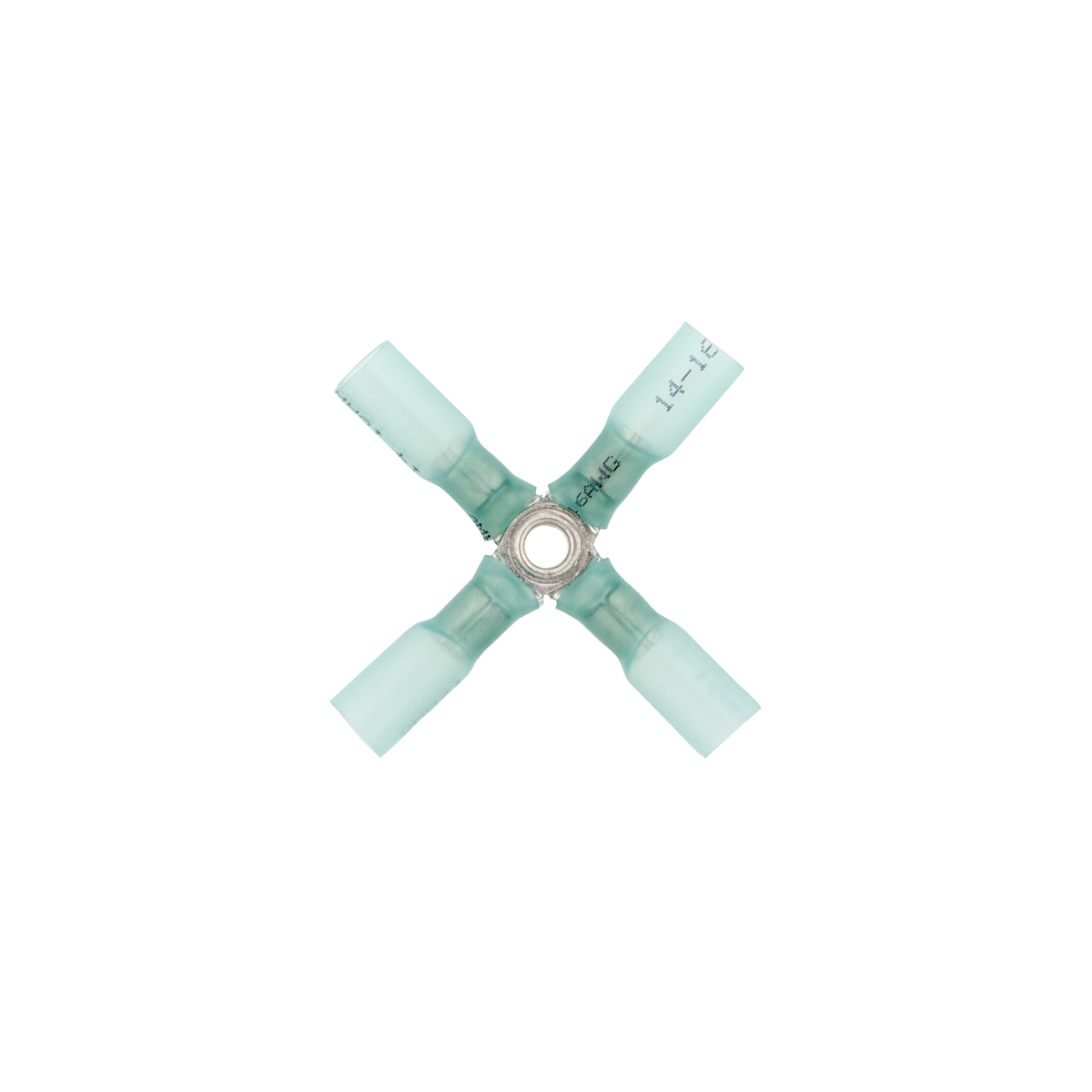 16-14 AWG 4-Way (X) CS Heat Shrink Connector - Blue (5-Pack) - Thumbnail 2