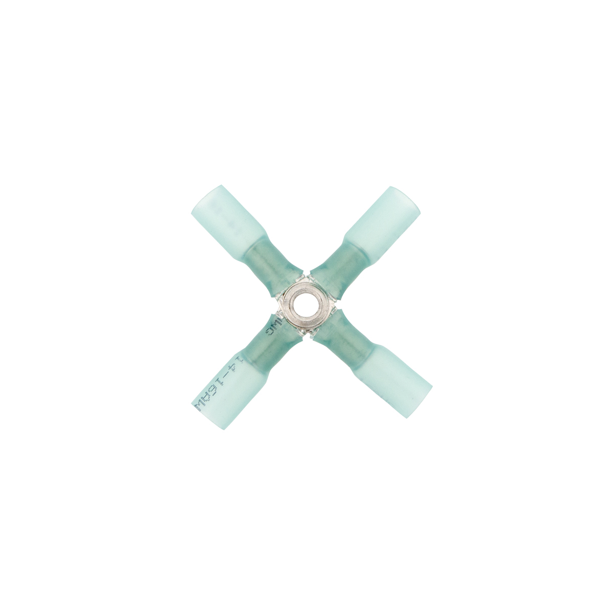 16-14 AWG 4-Way (X) CS Heat Shrink Connector - Blue (5-Pack) - Thumbnail 3