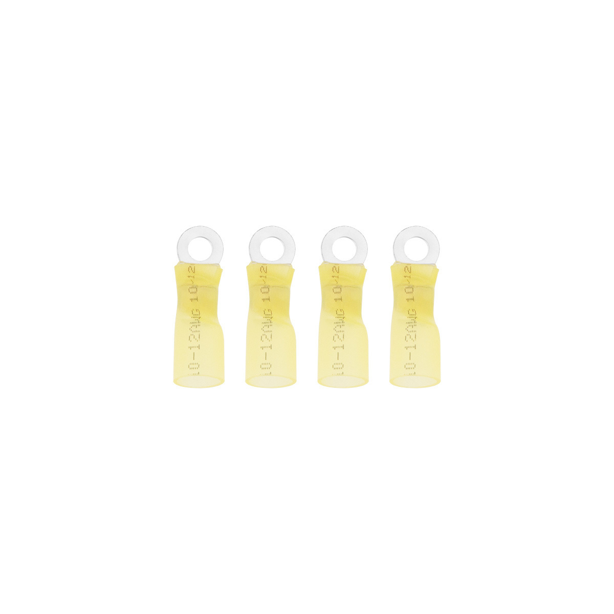 12-10 AWG #8 Stud CS Heat Shrink Ring Terminal - Yellow (4-Pack) - Thumbnail 5