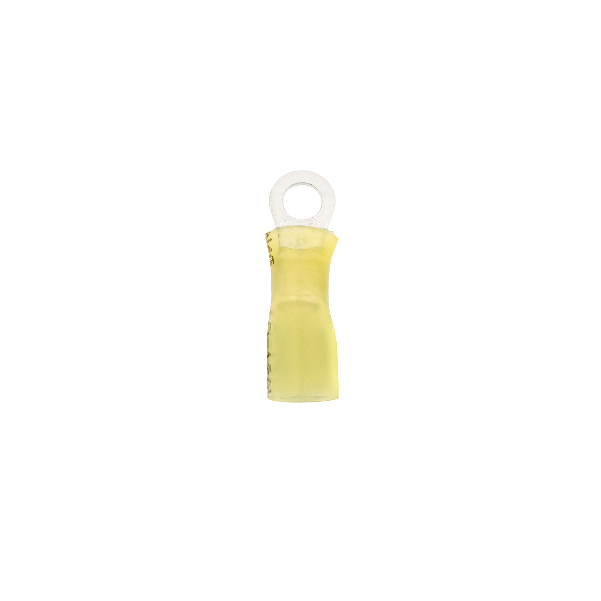12-10 AWG #10 Stud CS Heat Shrink Ring Terminal - Yellow (4-Pack) - Thumbnail 3