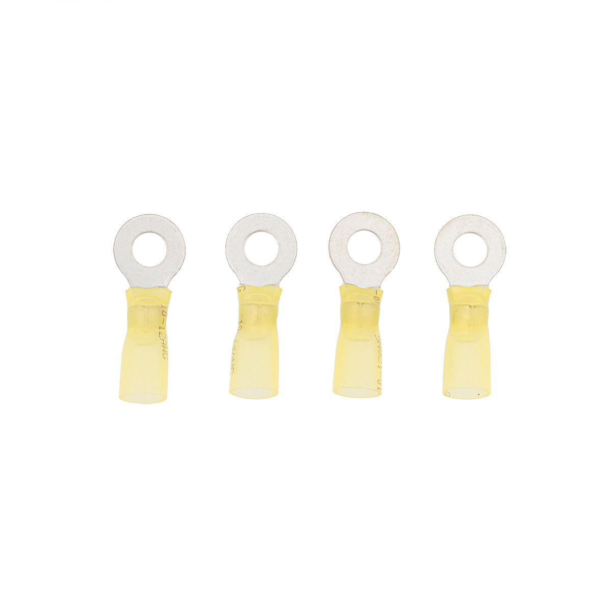 12-10 AWG 1/4" Stud CS Heat Shrink Ring Terminal - Yellow (4-Pack) - Thumbnail 5
