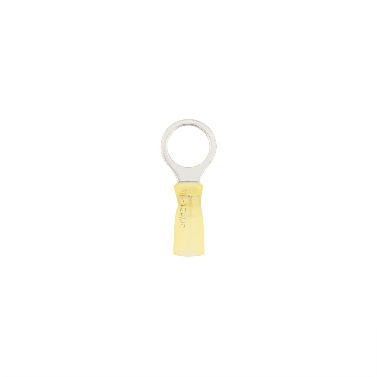 12-10 AWG 1/2" Stud CS Heat Shrink Ring Terminal - Yellow (4-Pack) - Thumbnail 2
