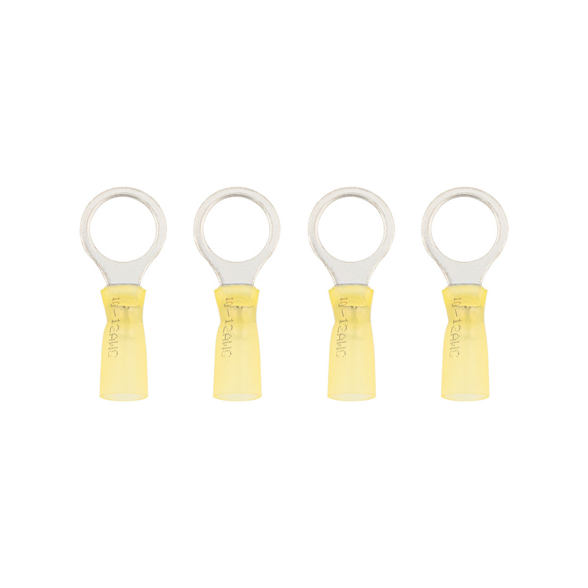 12-10 AWG 1/2" Stud CS Heat Shrink Ring Terminal - Yellow (4-Pack) - Thumbnail 5