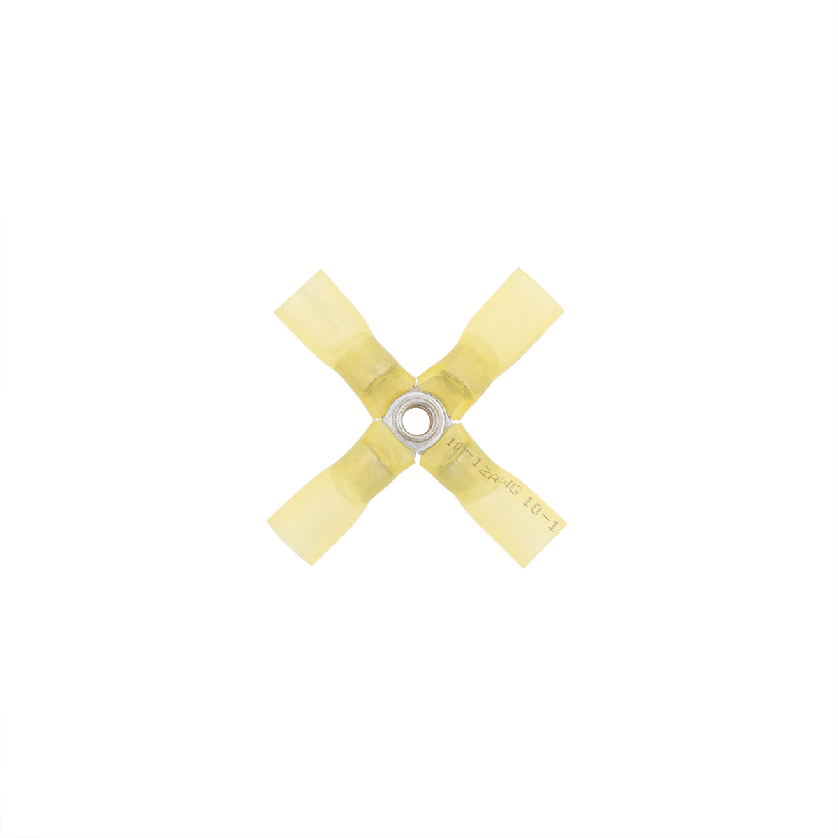 12-10 AWG 4-Way (X) CS Heat Shrink Connector - Yellow (5-Pack) - Thumbnail 2