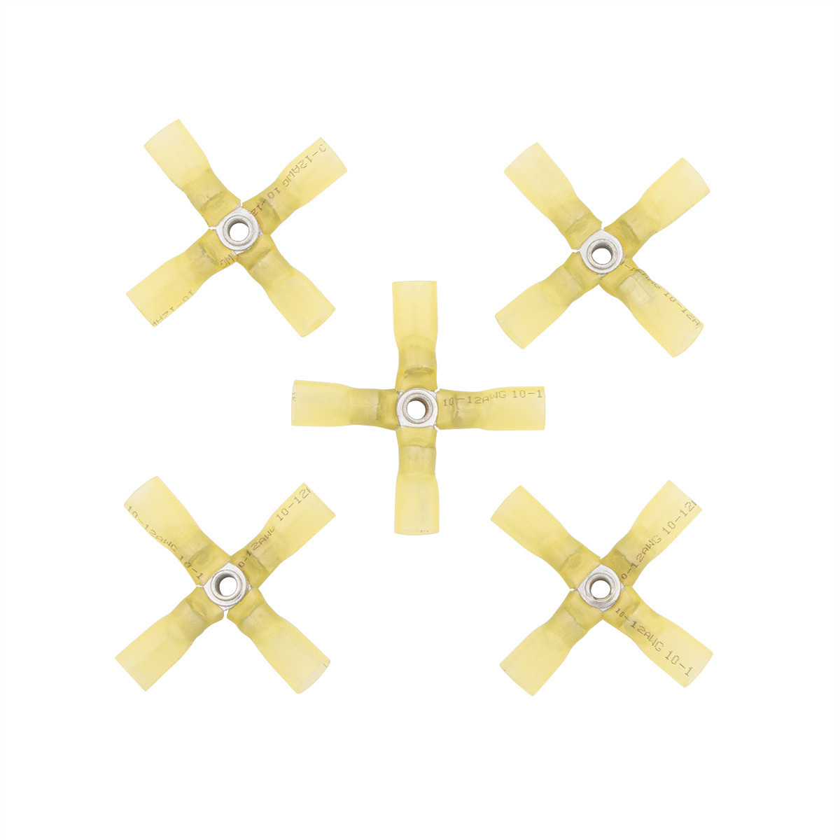 12-10 AWG 4-Way (X) CS Heat Shrink Connector - Yellow (5-Pack) - Thumbnail 6