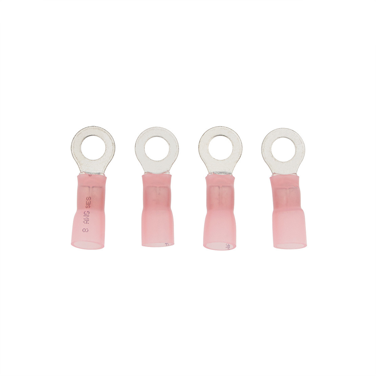 8 AWG 5/16" Stud CS Heat Shrink Ring Terminal - Pink (4-Pack) - Thumbnail 5