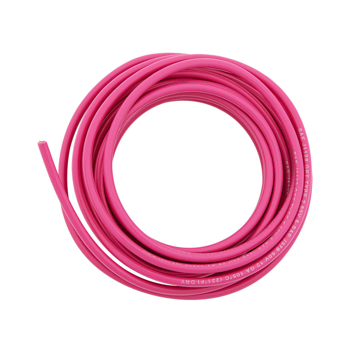 Primary Wire - Rated 105°C 12 AWG, Pink 12 Ft. - Thumbnail 4