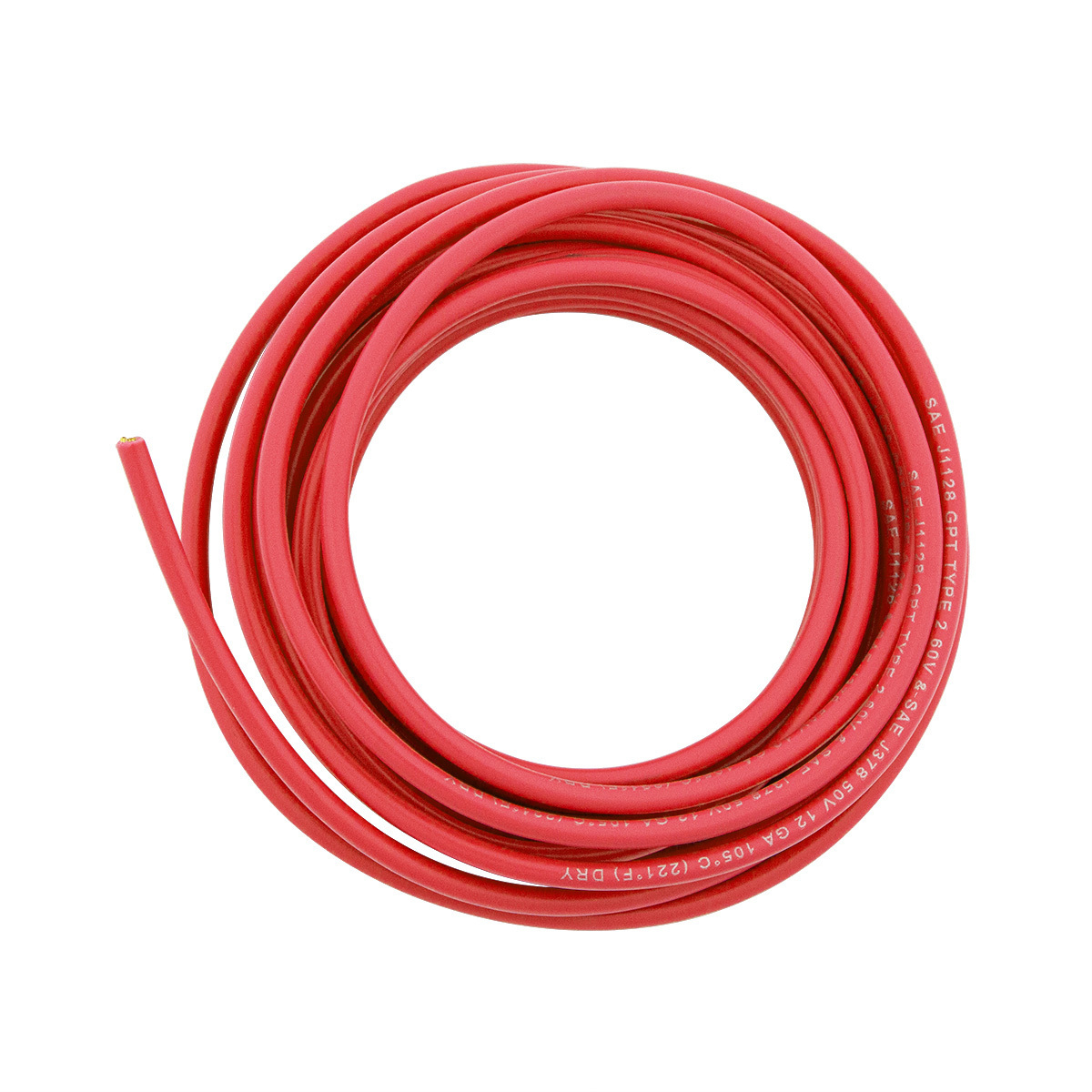 Primary Wire - Rated 80°C 12 AWG, Red 12 Ft. - Thumbnail 4