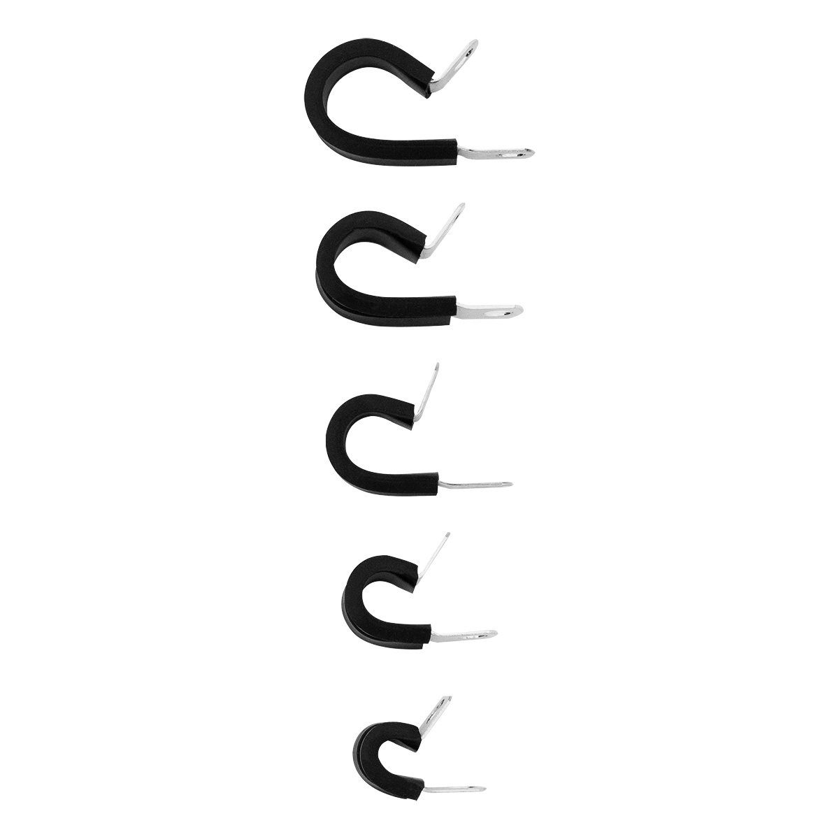 1/4",3/8",1/2",5/8",3/4" I.D. Santoprene Insulated Clamps w/ 1/4" Mounting Hole (10-Pack) - Thumbnail 2