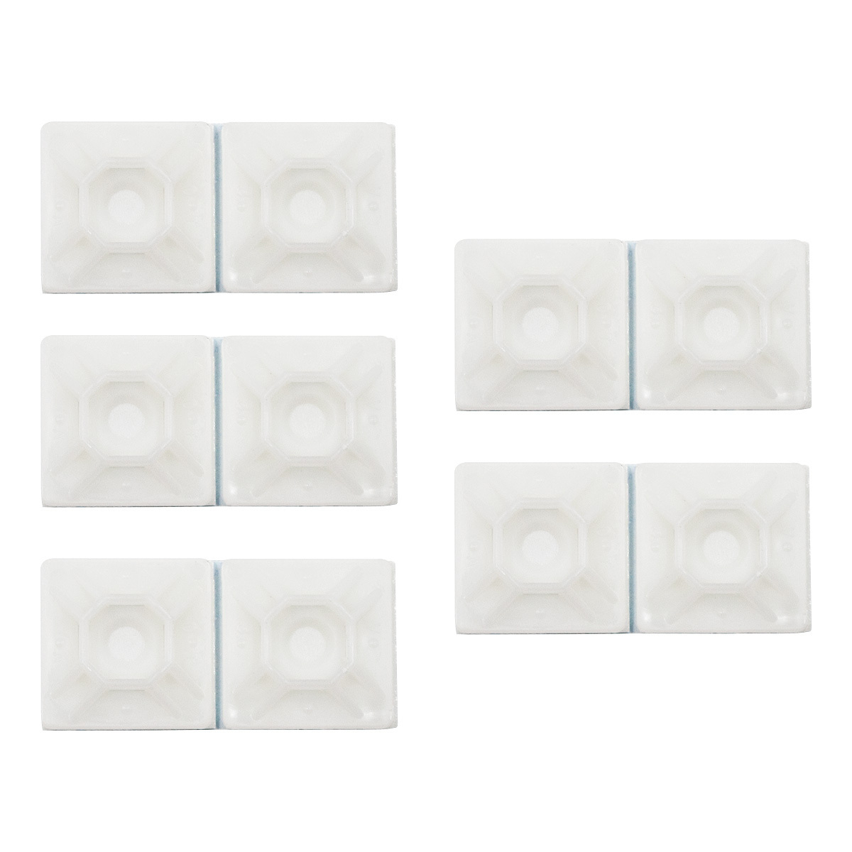 1" Natural Nylon Adhesive Wire Tie Mount 50 Lbs Ties (10-Pack) - Thumbnail 4