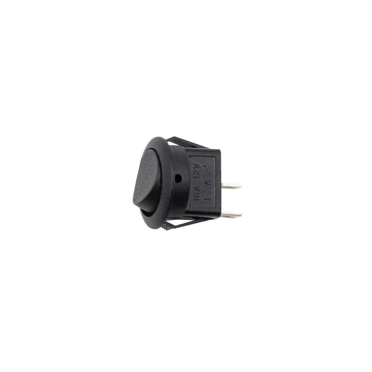 Black Non-Illum Round Rocker 10 Amp 12V On/Off 1/2" Dia. 1 Pc. - Thumbnail 2