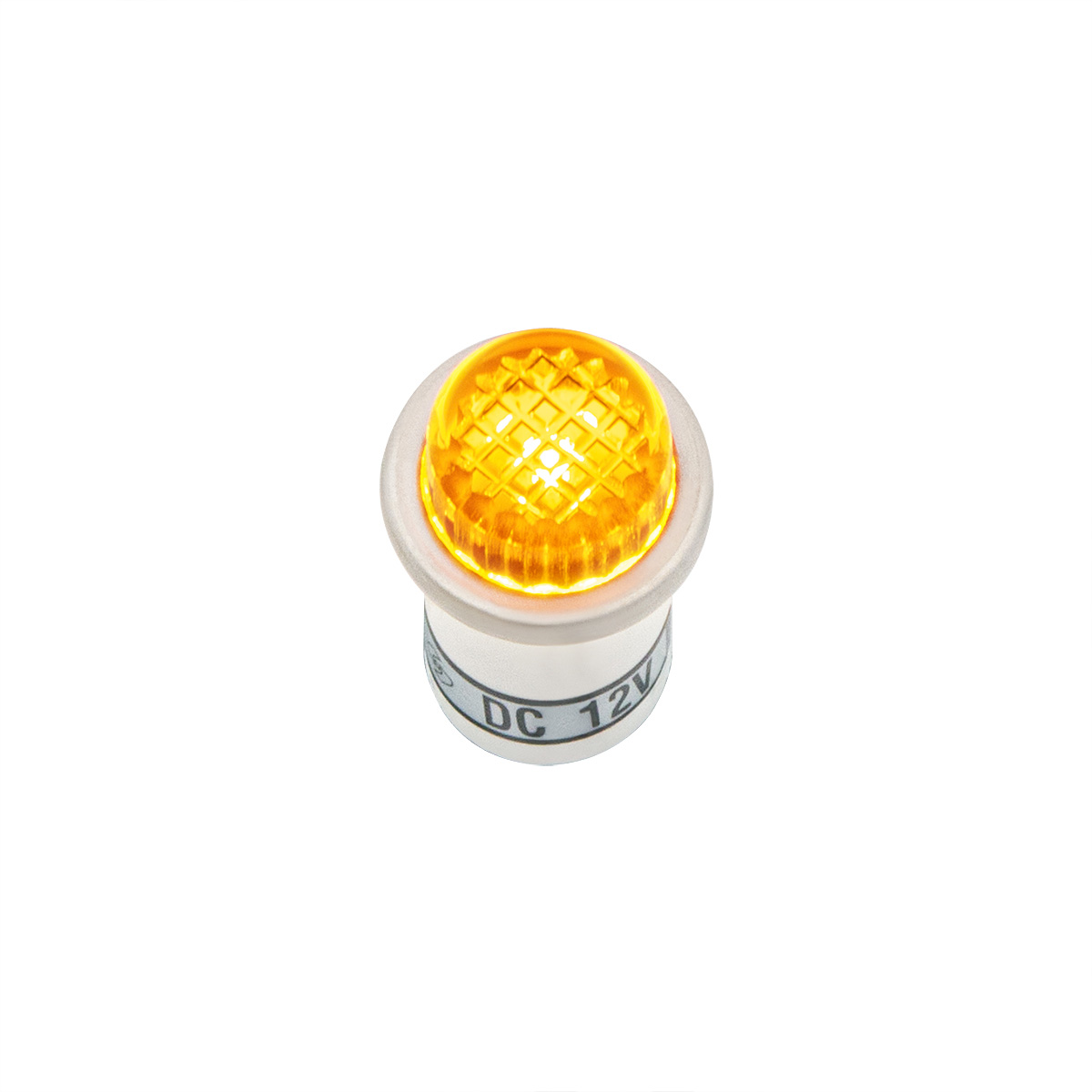 16 Amp 12V Amber Warning Light w/ 1/2" Panel Mount and Leads 1 Pc. - Thumbnail 2