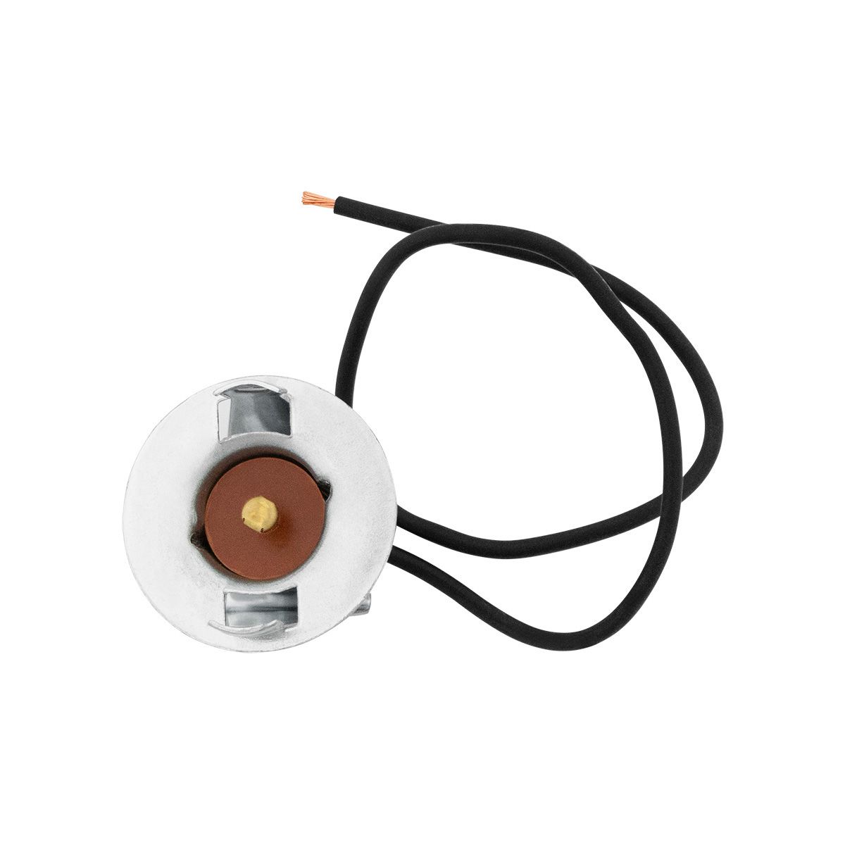 1-Wire Universal Single Contact Instrument Panel & License Plate Light Socket w/ Spring Clip Mount, 1 Pc.