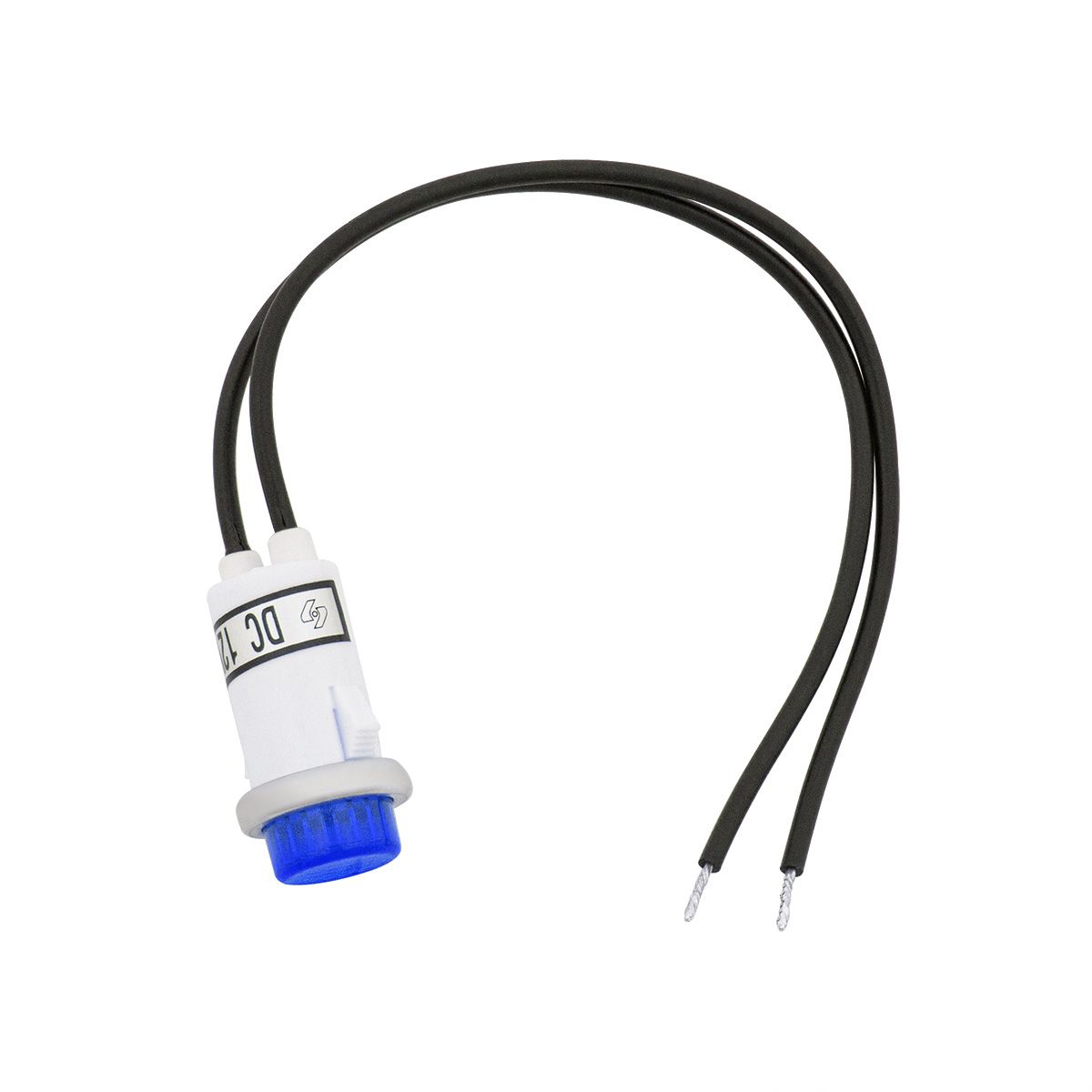 16 Amp 12V Blue Warning Light w/ 1/2" Panel Mount and Leads, 1 Pc.