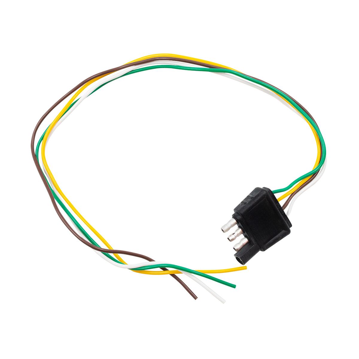 4-Way Flat Molded Male Trailer Connector w/ Polarized Plugs, 1 Pc. - Thumbnail 2