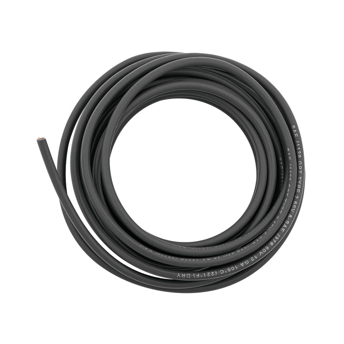 Primary Wire - Rated 80°C 12 AWG, Black 12 Ft.