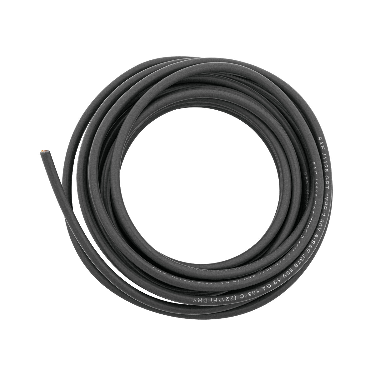 Primary Wire - Rated 80°C 12 AWG, Black 12 Ft. - Thumbnail 4