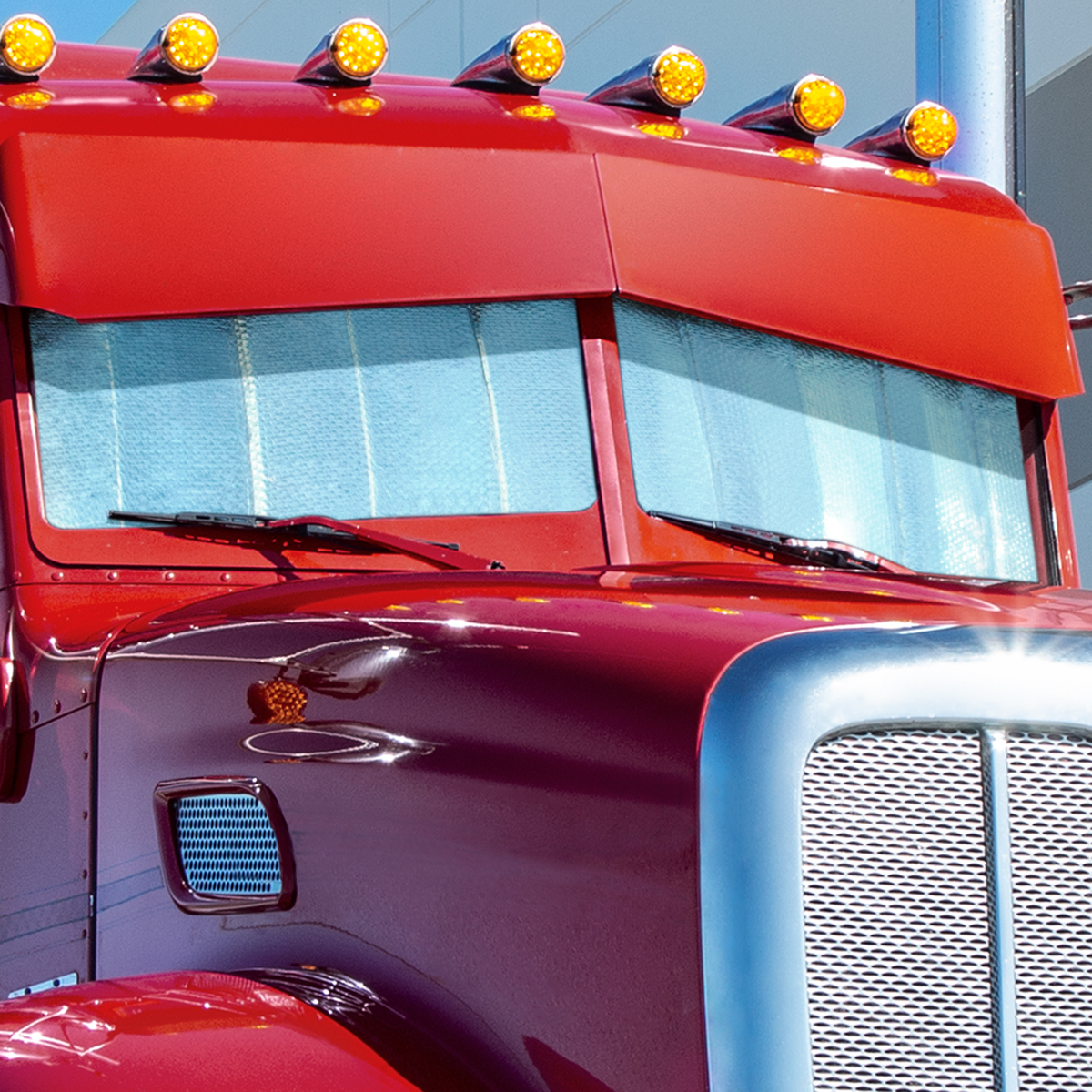 Windshield Sunshade For Peterbilt 389 (2008-2019), 388 (2008-2015), 386 (2005-2015), & 384 (2007-2014) - Thumbnail 3