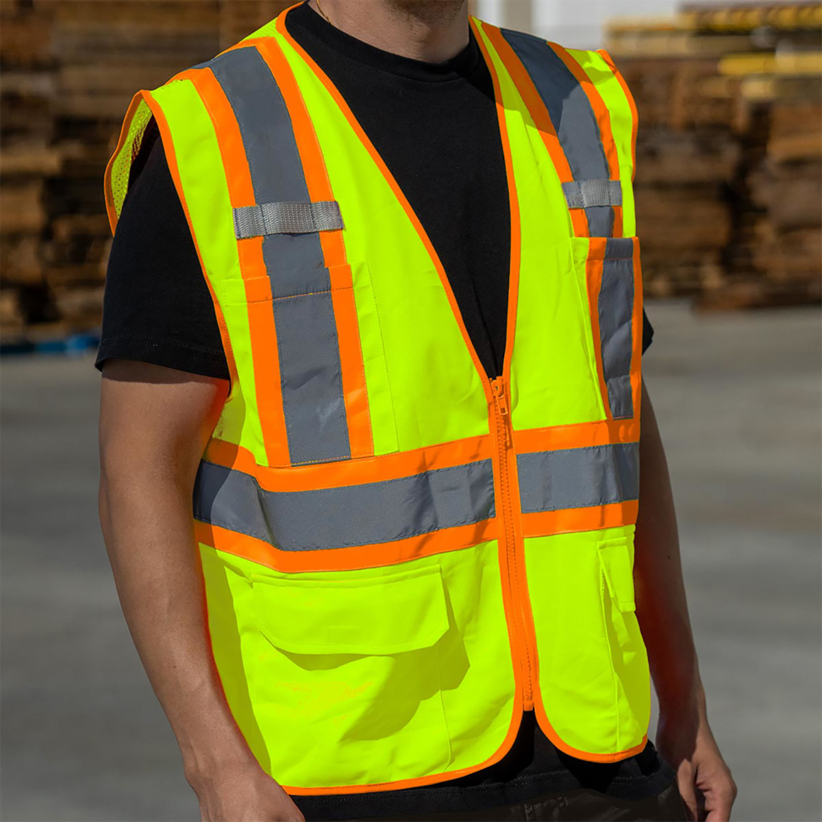 RigGear High Visibility Reflective Yellow Safety Vest-XXX Large - Thumbnail 6