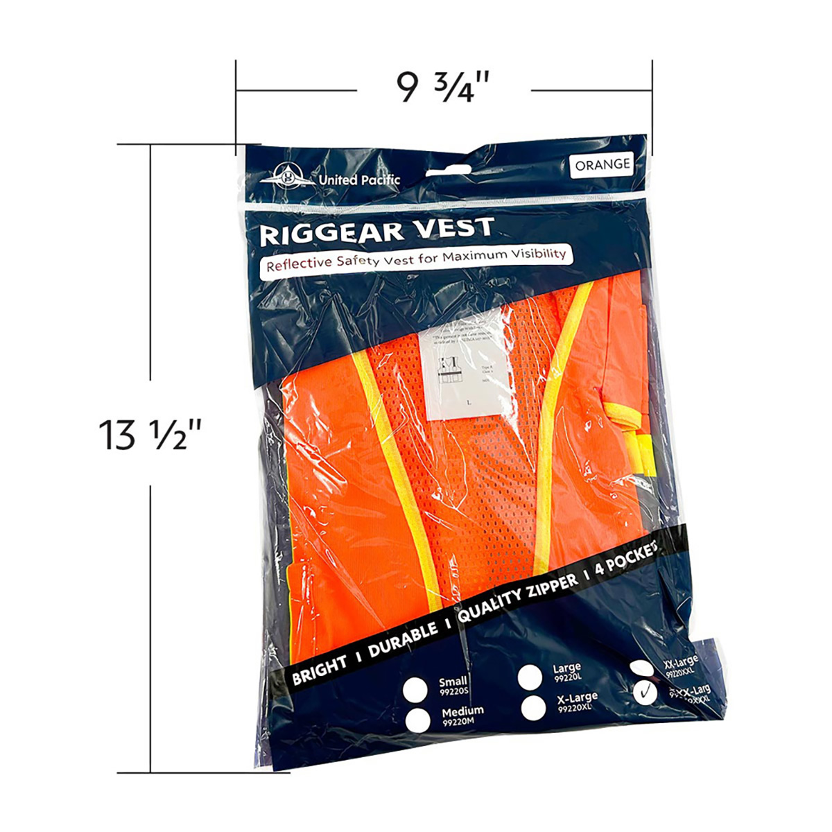 RigGear High Visibility Reflective Orange Safety Vest-XX Large - Thumbnail 4