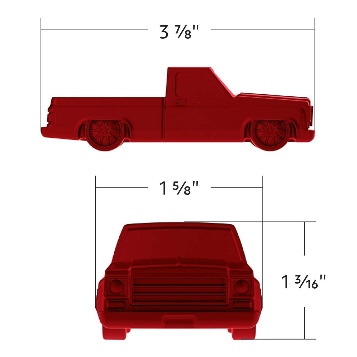 Solid Die-Cast 1973-1987 Chevrolet Truck Style Paper Weight-Candy Red - Thumbnail 8