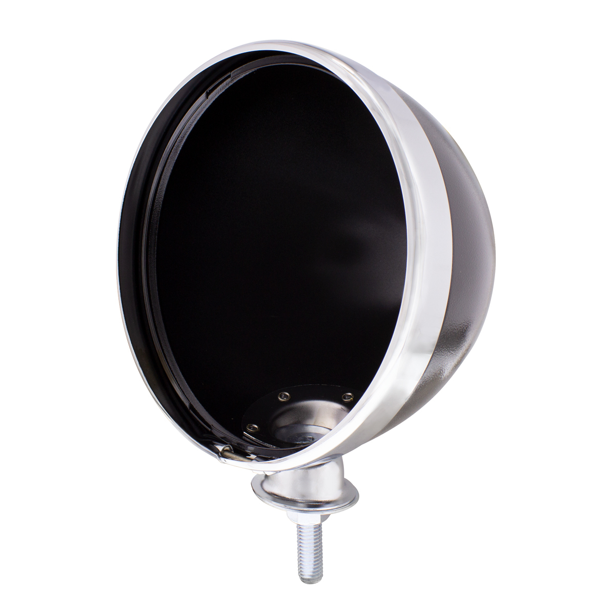 7" Black Dietz Style Headlight Housing & Chrome Rim Only and 34222 Pigtail (Pair) - Thumbnail 5