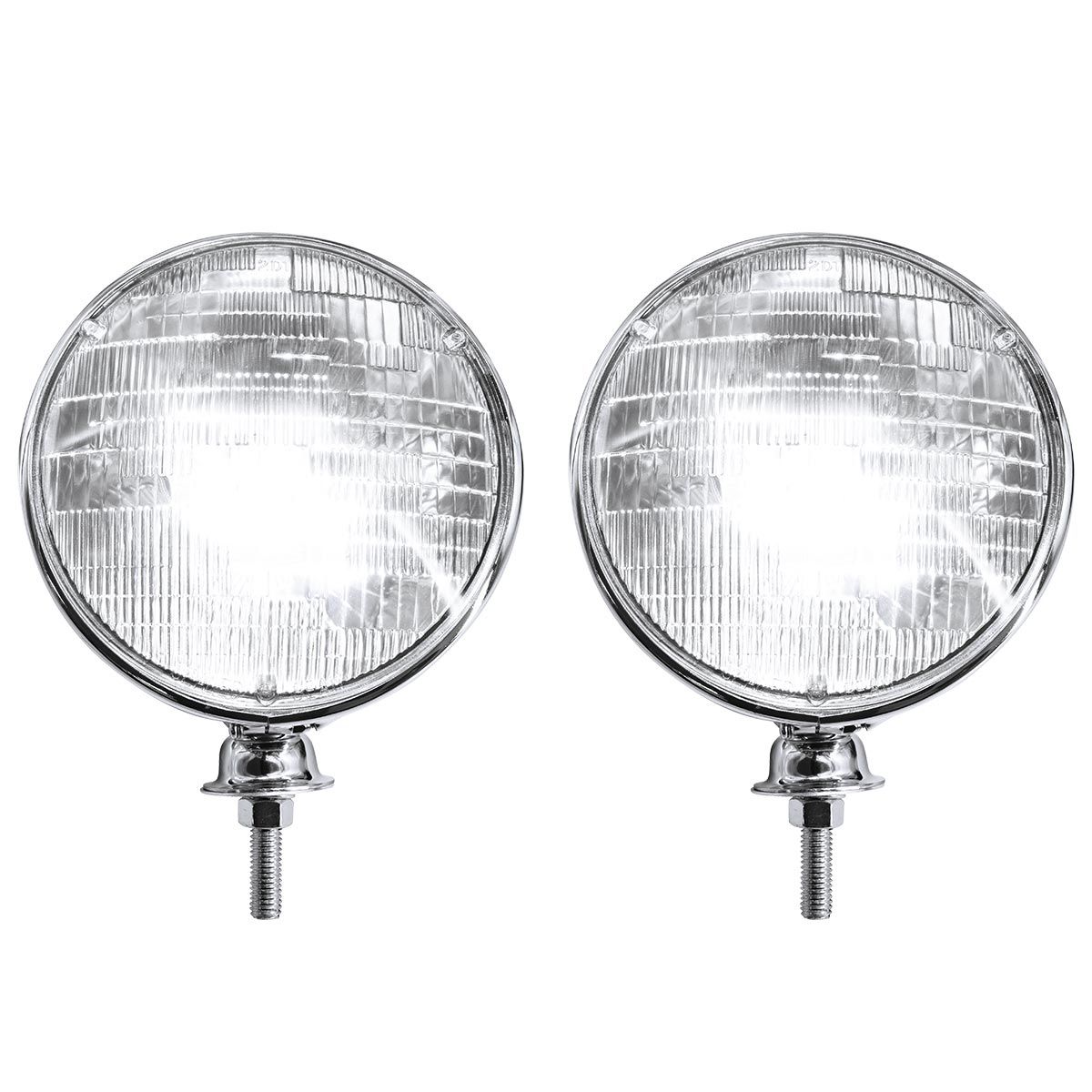 7" Chrome Dietz Style Headlight With 12 Volt 6014 Sealed Beam Bulb