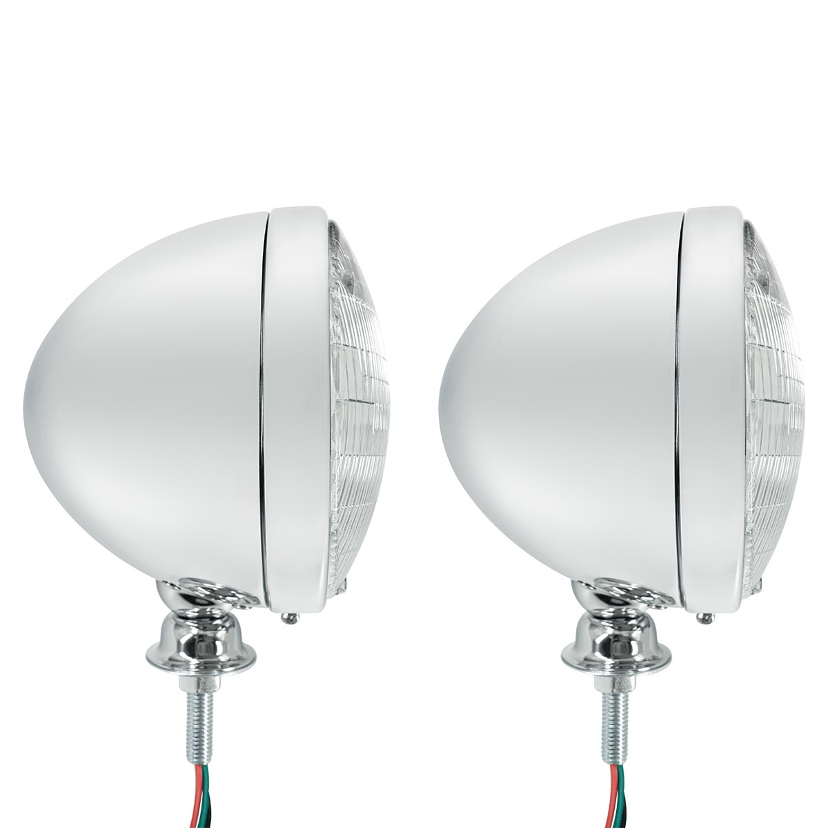 7" Chrome Dietz Style Headlight With 12 Volt 6014 Sealed Beam Bulb - Thumbnail 4