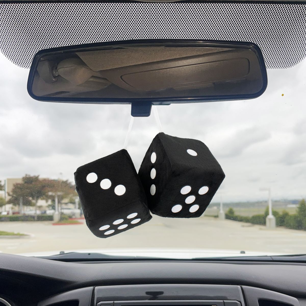 3" X 3" Classic Fuzzy Dice, Black (Pair) - Thumbnail 2