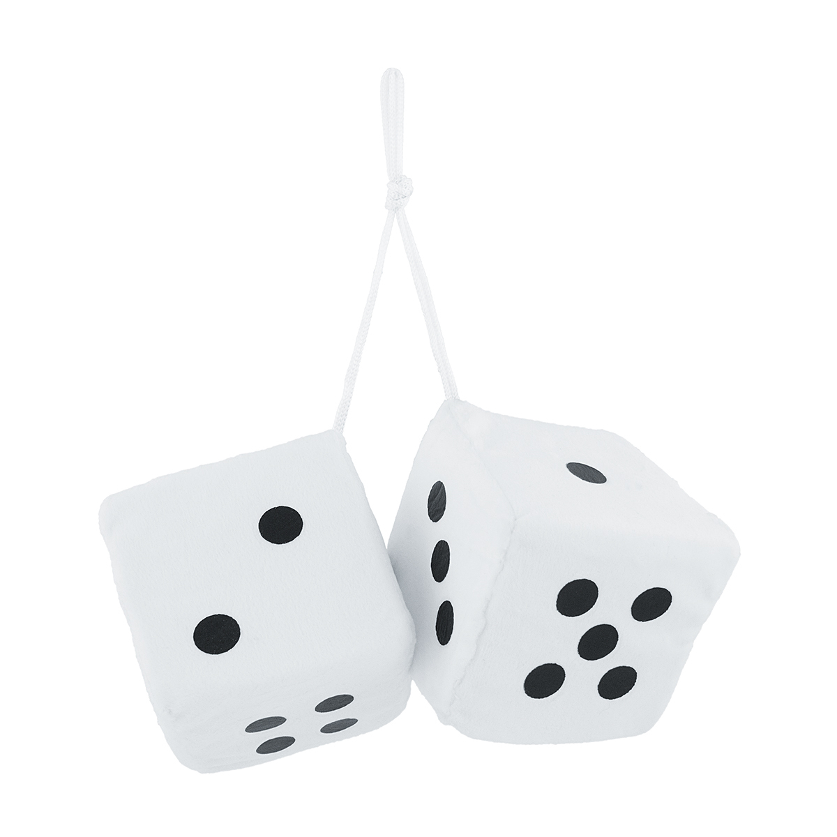 3" X 3" Classic Fuzzy Dice, White (Pair) - Thumbnail 3