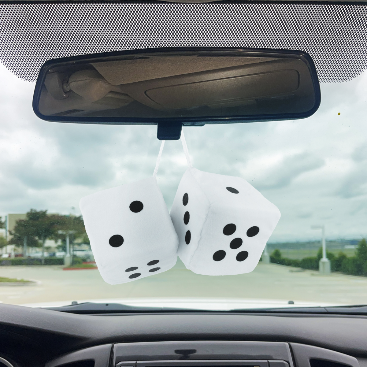 3" X 3" Classic Fuzzy Dice, White (Pair) - Thumbnail 4