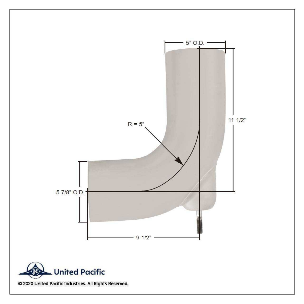 Aluminized Exhaust Elbow For Freightliner Century 04-17476-000 - Thumbnail 5