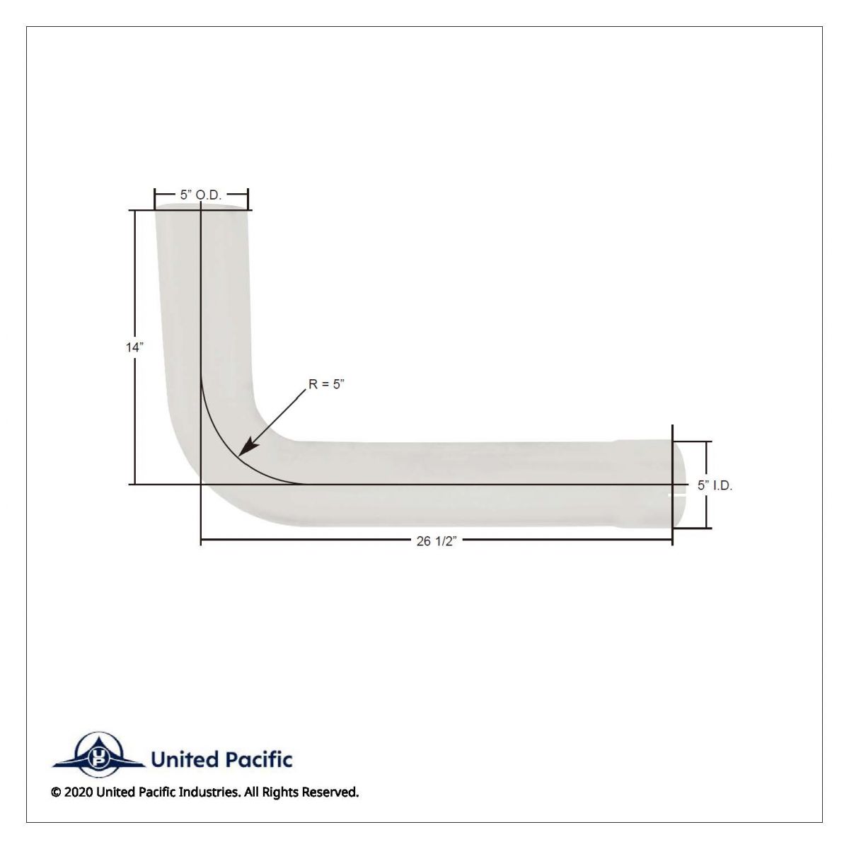 Aluminized 90 Degree Exhaust Elbow For Freightliner 04-09833-006 - Thumbnail 2