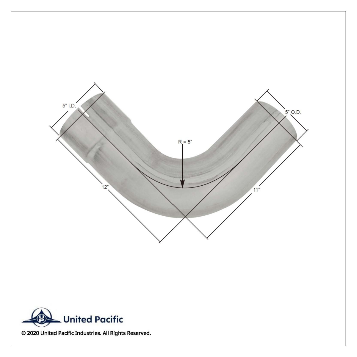 Aluminized 90 Degree Exhaust Elbow For Peterbilt 379 - Thumbnail 3