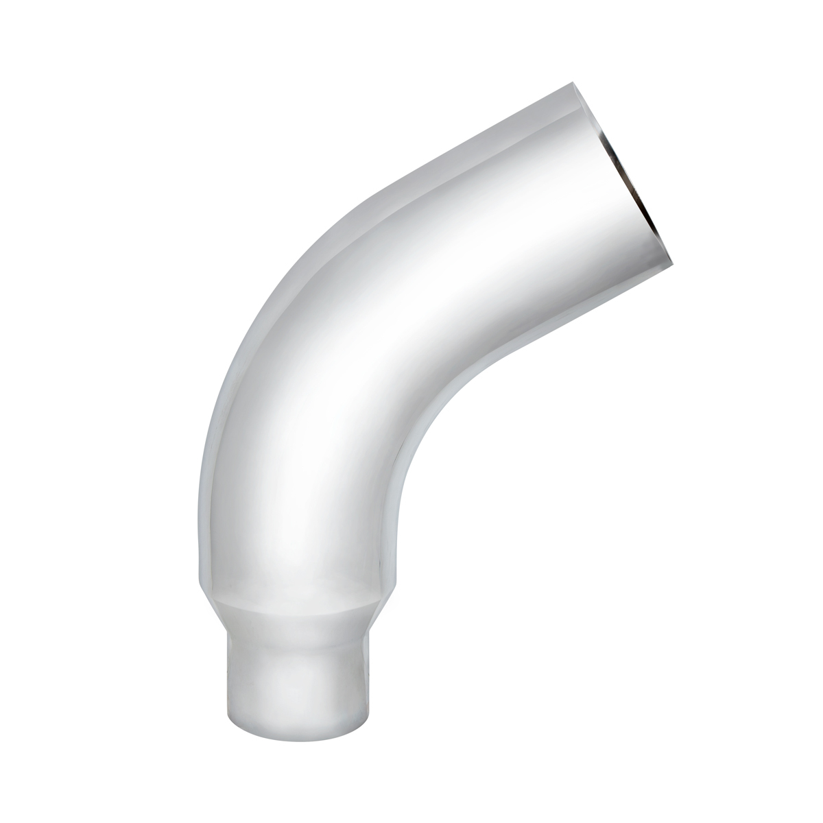 Chrome 58 Degree Angled Exhaust Elbow For Peterbilt 379 - Straight 5" OD To 5" OD - Thumbnail 4