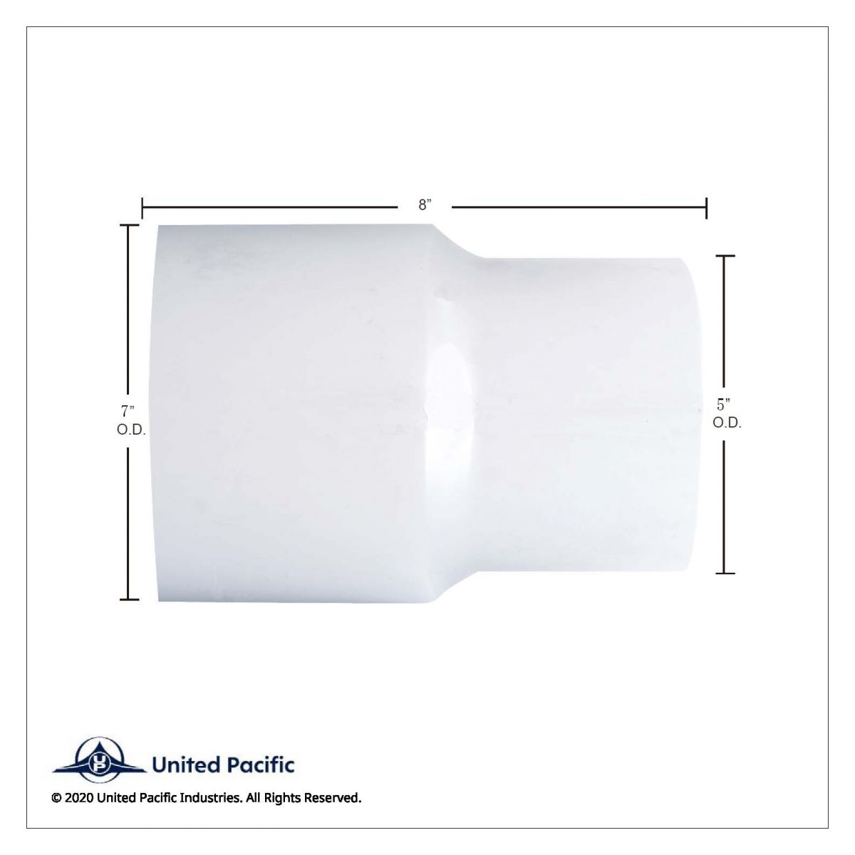 Chrome Reducer 7" O.D. To 5" O.D. - Thumbnail 2