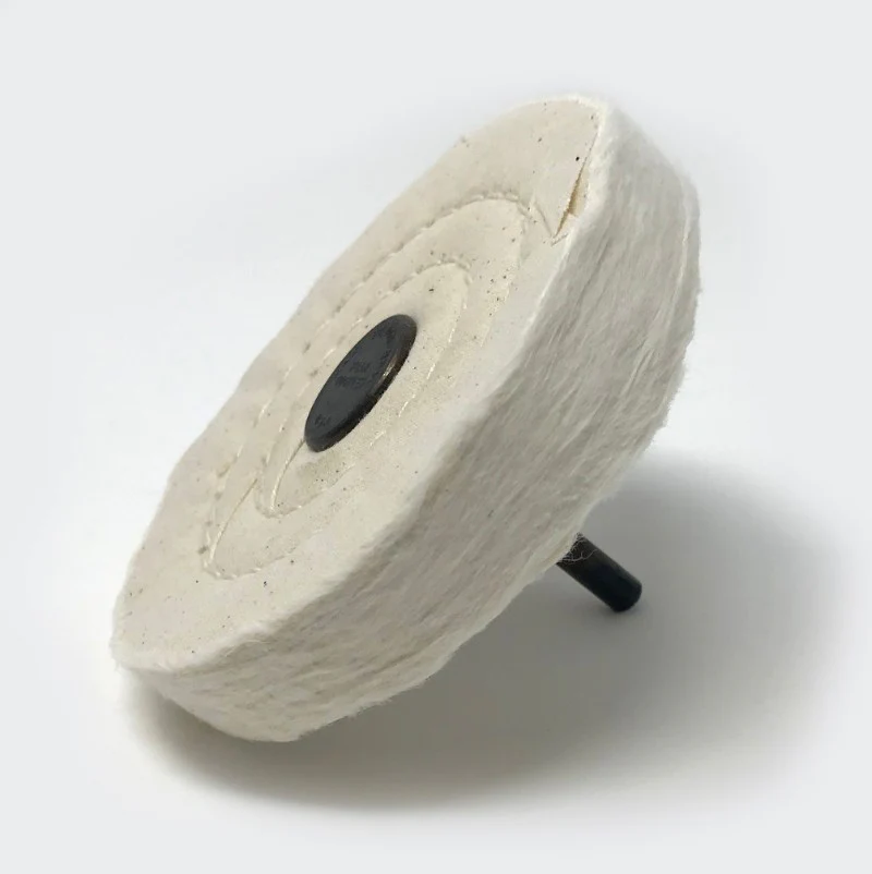 4" Shank Mounted Cotton Buffing Wheel 50-Ply - Thumbnail 2