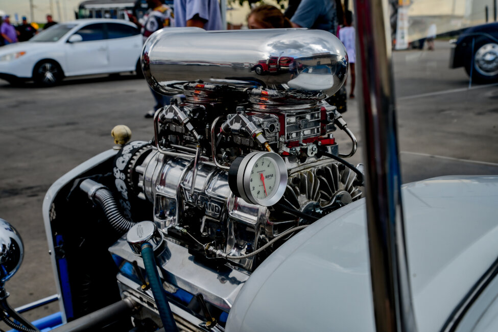 Mechanic working on a truck engine